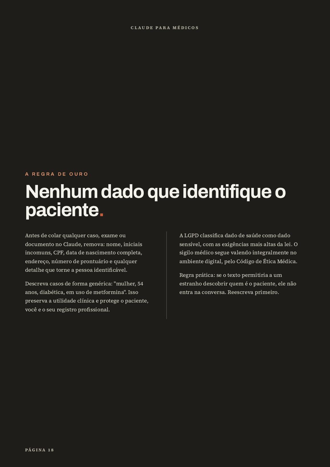 Página escura do e-book sobre privacidade e proteção de dados